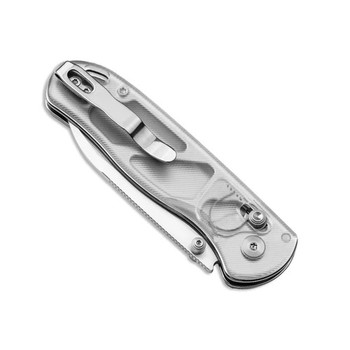 Kizer Drop Bear Folding Knife Transparent Acrylic Handle Nitro-V Drop Point Plain Edge Satin Finish V3619A1