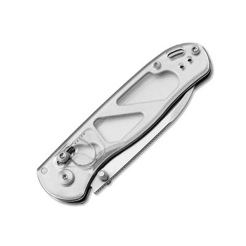 Kizer Drop Bear Folding Knife Transparent Acrylic Handle Nitro-V Drop Point Plain Edge Satin Finish V3619A1