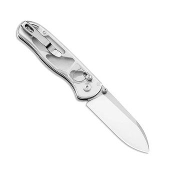 Kizer Drop Bear Folding Knife Transparent Acrylic Handle Nitro-V Drop Point Plain Edge Satin Finish V3619A1