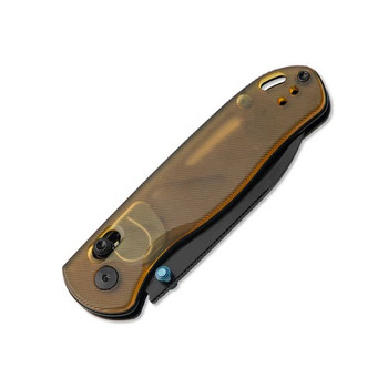 Kizer Drop Bear Folding Knife Yellow PEI Handle Nitro-V Drop Point Plain Black Blade V3619A2