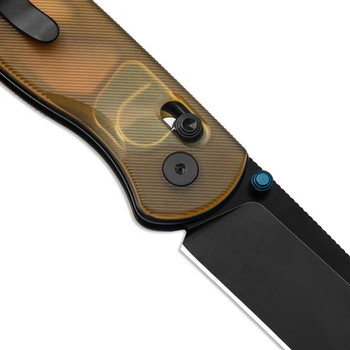Kizer Drop Bear Folding Knife Yellow PEI Handle Nitro-V Drop Point Plain Black Blade V3619A2