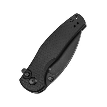 Kizer Mini Grouper Folding Knife Black Carbon Fiber Handle Nitro-V Drop Point Plain Black Blade V3669A2