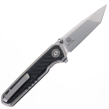 Two Sun Folding Knife Titanium/Carbon Fiber Handle 14C28N Plain Edge TS473