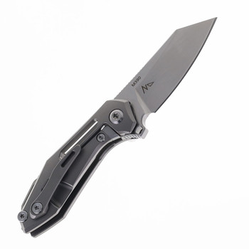 Two Sun Mini Folding Knife Titanium/Carbon Fiber Inlay Handle M390 Plain Edge Satin Finish TS35-M390-Sand