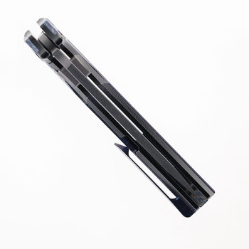 Two Sun Folding Knife Gray/Black Titanium Handle M390 Plain Edge TS285-M390-Color