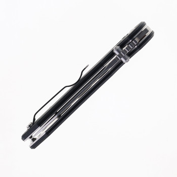 Ganzo Folding Knife Black G10 Handle 440C Drop Point Plain Edge G7452-BK