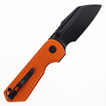 Vosteed Hedgehog Pocket Knife Orange Aluminum handle Black Stonewashed S35VN Steel A1305