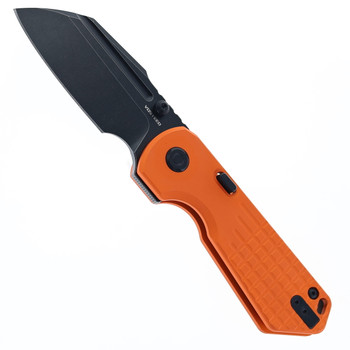 Vosteed Hedgehog Pocket Knife Orange Aluminum handle Black Stonewashed S35VN Steel A1305