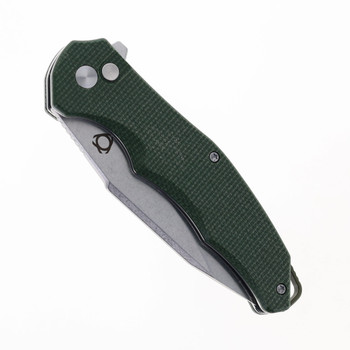 Sixleaf Folding Knife Green Micarta Handle 8Cr13MoV Plain Edge SL-33