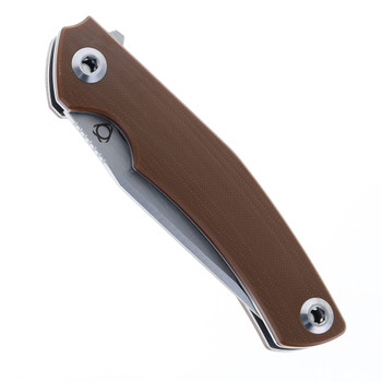 Sixleaf Folding Knife Brown G10 Handle 9Cr13MoV Plain Edge SL-34-Brown