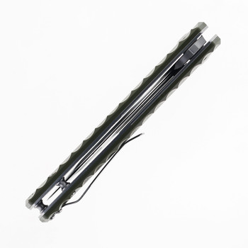 SixLeaf Folding Knife Gray G10 Handle 9Cr13MoV Plain Edge SL-35-Green