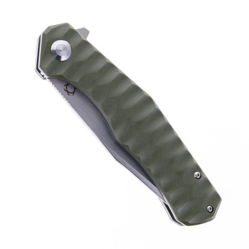 SixLeaf Folding Knife Gray G10 Handle 9Cr13MoV Plain Edge SL-35-Green