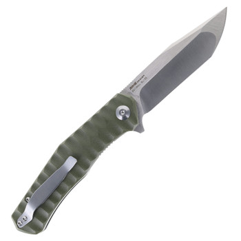 SixLeaf Folding Knife Gray G10 Handle 9Cr13MoV Plain Edge SL-35-Green