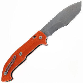 Midgards Messer Tracker Folder Pocket Knife Orange G10 Handle with Sheath
