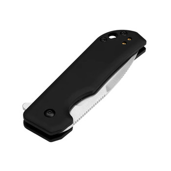 Kizer Nice Guy Folding Knife Black Aluminum Handle Nitro-V Plain Edge Satin Finish V3011A2
