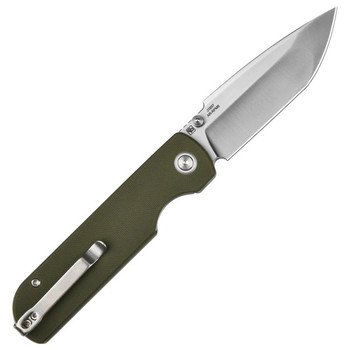 CJRB Nova Folding Knife Green G10 Handle AR-RPM9 Plain Edge Sand Polish Finish J1937-GN