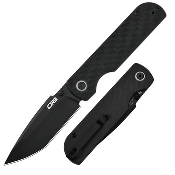CJRB Nova Folding Knife Black G10 Handle AR-RPM9 Tanto Plain Black Blade J1937-BBK