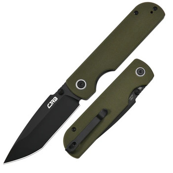 CJRB Nova Folding Knife Green G10 Handle AR-RPM9 Tanto Plain Black Blade J1937-BGN