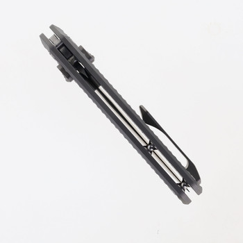 Kunwu Compact Chad Folding Knife Grey Titanium Handle PM60 Plain Edge Stonewash SX703C-T1