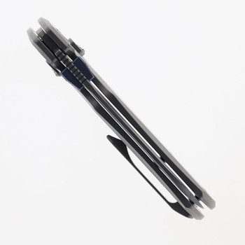 Kunwu Compact Chad Folding Knife Orange Peel Titanium Handle PM60 Plain Edge Stonewash SX703C-T2