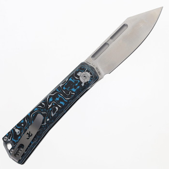 Kunwu Geezer Folding Knife Blue Resin Carbon Fiber Handle Elmax Plain Edge Satin Finish J708A-2 Kunwu Geezer Folding Knife Blue Resin Carbon Fiber Handle Elmax Plain Edge Satin Finish J708A-2
