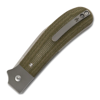 Rosecraft Clinch River Folding Knife Green Micarta Handle M390 Wharncliffe Plain Edge Satin Finish RCMT005-GR