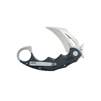 Kubey Mini Wrath Folding Knife Black G10 Handle 14C28N Karambit Plain Edge Beadblast Finish KU262A
