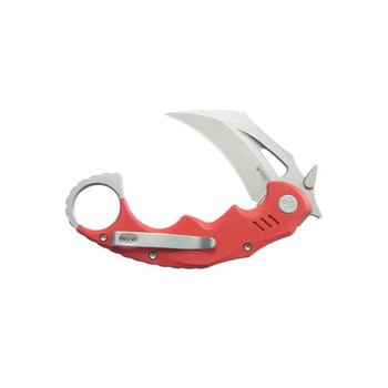 Kubey Mini Wrath Folding Knife Red G10 Handle 14C28N Karambit Plain Edge Beadblast Finish KU262D