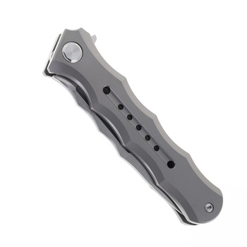 TwoSun Folding Knife Gray Titanium Handle M390 Plain Edge TS165-M390-Sand