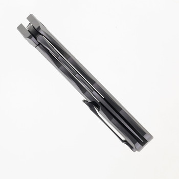 TwoSun Folding Knife Gray Titanium Handle M390 Plain Edge TS165-M390-Sand