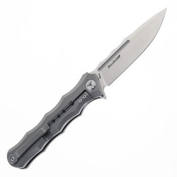 TwoSun Folding Knife Gray Titanium Handle M390 Plain Edge TS165-M390-Sand