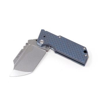 Midgards Messer Thunrar Folding Knife Blue G10 Handle D2 Plain Edge