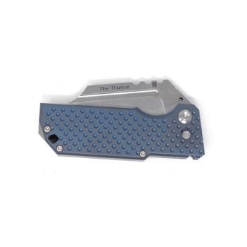 Midgards Messer Thunrar Folding Knife Blue G10 Handle D2 Plain Edge