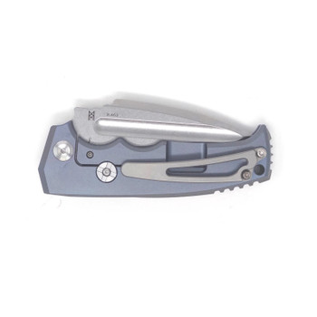 Midgards Messer Little Viking Folding Knife Blue Titanium Handle D2 Plain Edge