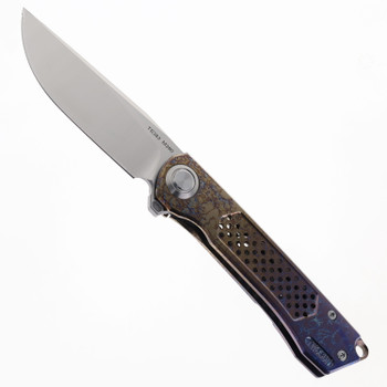 TwoSun Folding Knife Color Titanium Handle M390 Plain Edge TS383-M390-Color