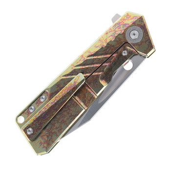 TwoSun Folding Knife Color Titanium Handle M390 Plain Edge TS509-M390-Color