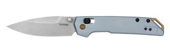 Kershaw Mini Iridium Folding Knife Ice Blue Aluminum Handle D2 Plain Edge Stonewash Finish KS2051