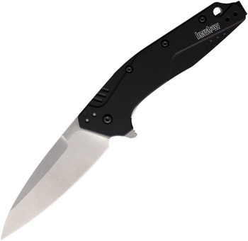 Kershaw Dividend Liner Lock Folding Knife Black Aluminum Handle Magnacut Plain Edge KS1812BLKMAG