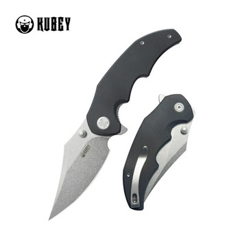 Kubey Ceto Folding Knife Black G10 Handle 14C28N Clip Point Plain Edge Stonewash Finish KU181A Kubey Ceto Folding Knife Black G10 Handle 14C28N Clip Point Plain Edge Stonewash Finish KU181A