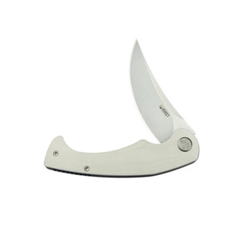 Kubey Scimitar Folding Knife White G10 Handle 14C28N Trailing Point Plain Edge Beadblast Finish KU173I Kubey Scimitar Folding Knife White G10 Handle 14C28N Trailing Point Plain Edge Beadblast Finish KU173I