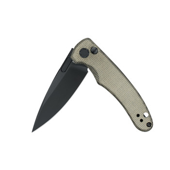 Olight Mettle 2 Folding Knife OD Green Micarta Handle 154CM Drop Point Plain Black Blade OL-METTLE2-OD
