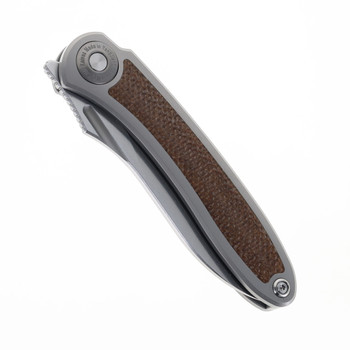 TwoSun TS481 Folding Knife Front Flipper Titanium Handle Micarta Inlay c1428n Blade Steel