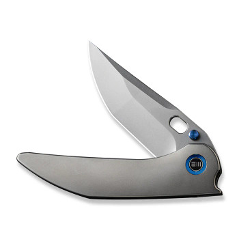 WE Attor Folding Knife Polished Bead Blast Titanium Handle 20CV Modified Persian Plain Edge Polished Bead Blast Finish WE23037B-2 WE Attor Folding Knife Polished Bead Blast Titanium Handle 20CV Modified Persian Plain Edge Polished Bead Blast Finish WE23037B-2