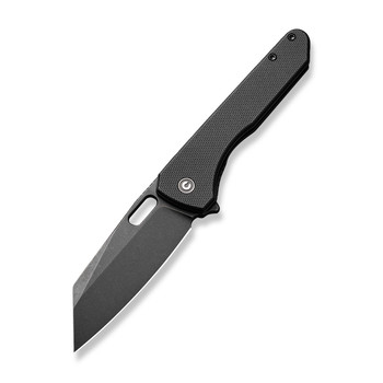Civivi Nugz Folding Knife Black G10 Handle 14C28N Reverse Tanto Plain Edge Black Stonewash Finish C23060-1