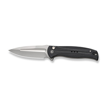 Civivi Incindie Button Lock Folding Knife Black G10 Handle 14C28N Spear Point Plain Edge Stonewash Finish C23053-3