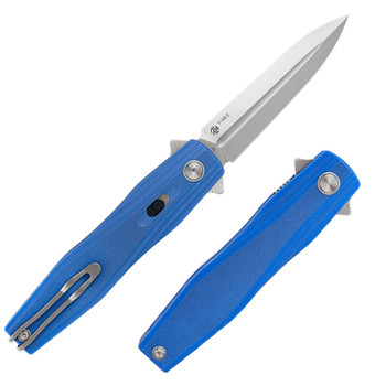 Ruike P188-E Folding Knife Blue G10 Handle Sword Tip Blade D2 Steel Flipper