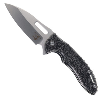 Mechforce Rick Lala Sentry Pocket Knife Polished Black PVD Scroll