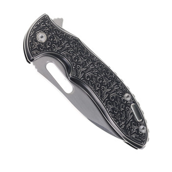 Mechforce Rick Lala Sentry Pocket Knife Polished Black PVD Scroll Pattern Titanium Handle M390 Blade Mechforce Rick Lala Sentry Pocket Knife Polished Black PVD Scroll Pattern Titanium Handle M390 Blade