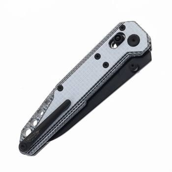 NOC Knives MT-27-G01 Dark Feather Folding Knife Axis Lock M390 Blade Steel White & Black Micarta NOC Knives MT-27-G01 Dark Feather Folding Knife Axis Lock M390 Blade Steel White & Black Micarta