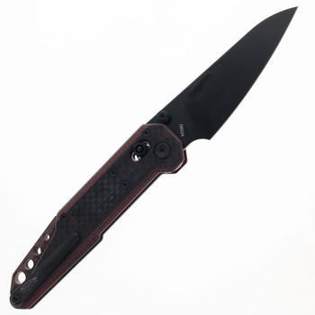 NOC Knives MT-27-G02 Dark Feather Folding Knife Axis Lock M390 Blade Steel Black & Red Carbon Fiber NOC Knives MT-27-G02 Dark Feather Folding Knife Axis Lock M390 Blade Steel Black & Red Carbon Fiber